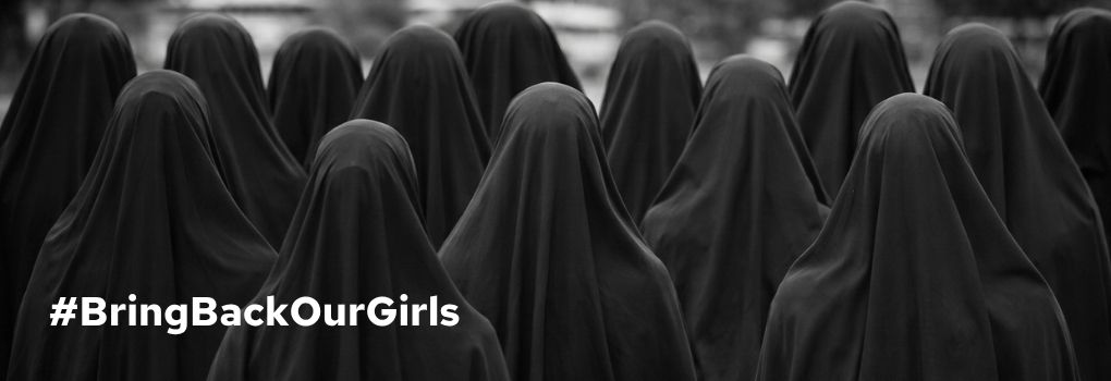 Imagen que evoca a las niñas secuestradas en Chibok, Nigeria.